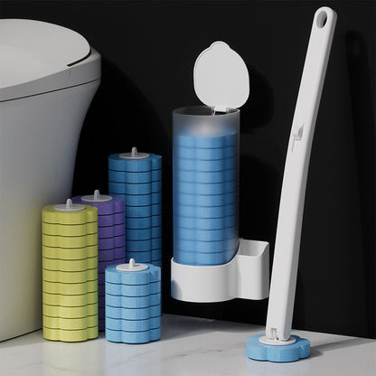 Disposable Toilet Brush Set | Antimicrobial Sponge Heads