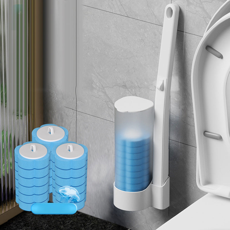 Disposable Toilet Brush Set | Antimicrobial Sponge Heads