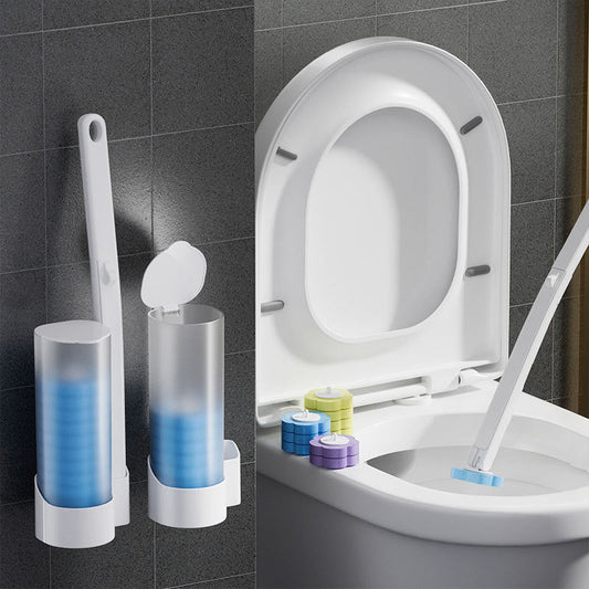 Disposable Toilet Brush Set | Antimicrobial Sponge Heads