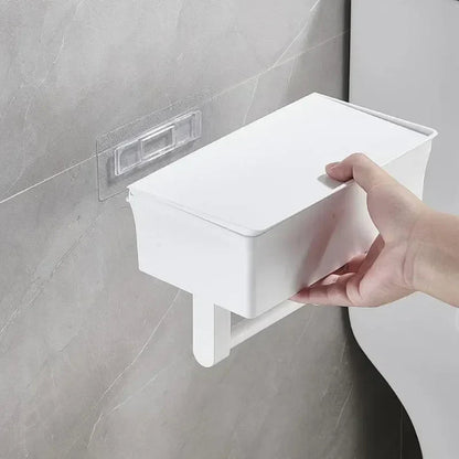 Stylish Wall-Mounted Toilet Paper Holder with Storage