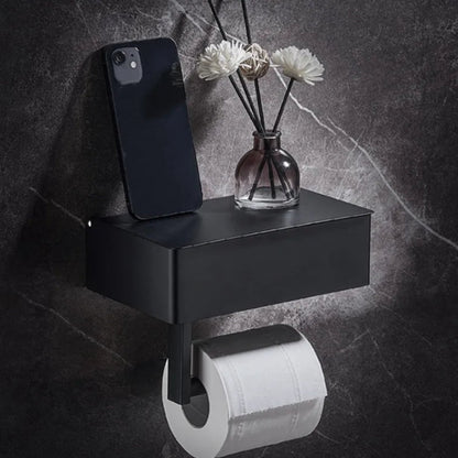 Stylish Wall-Mounted Toilet Paper Holder with Storage