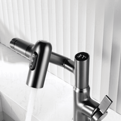 Smart Flow Meter with Temperature Display for Faucets