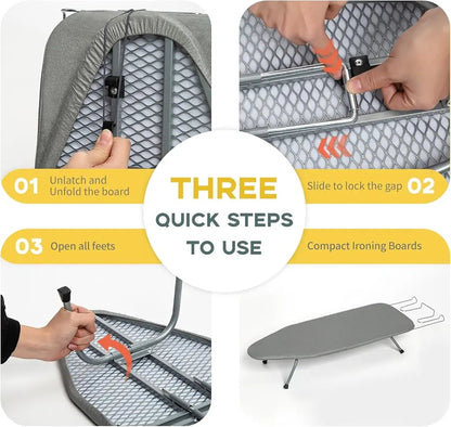 Compact Foldable Ironing Board with Non-Slip Surface