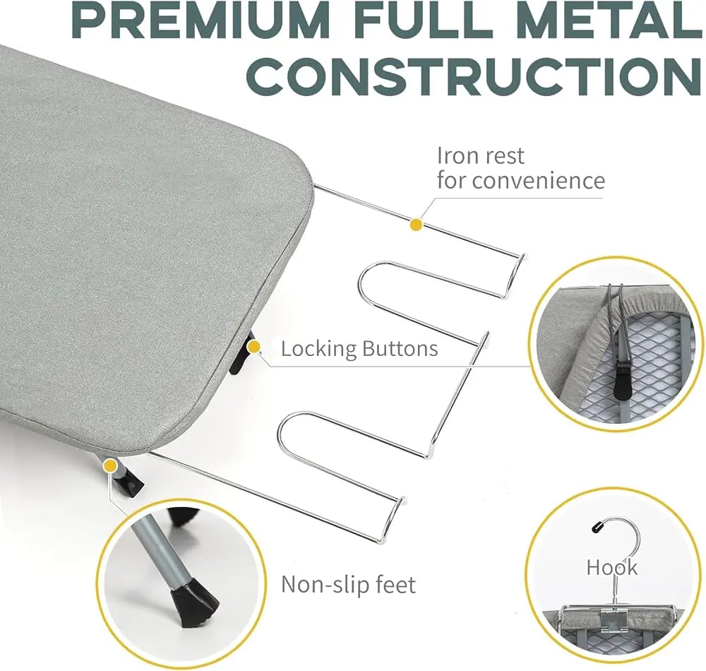 Compact Foldable Ironing Board with Non-Slip Surface