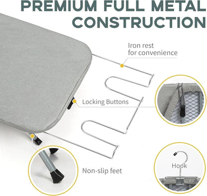 Compact Foldable Ironing Board with Non-Slip Surface