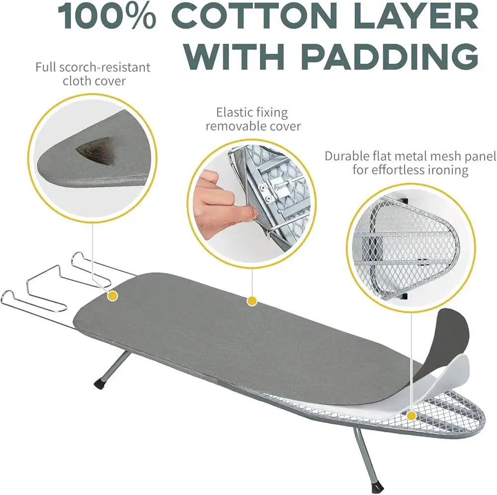 Compact Foldable Ironing Board with Non-Slip Surface