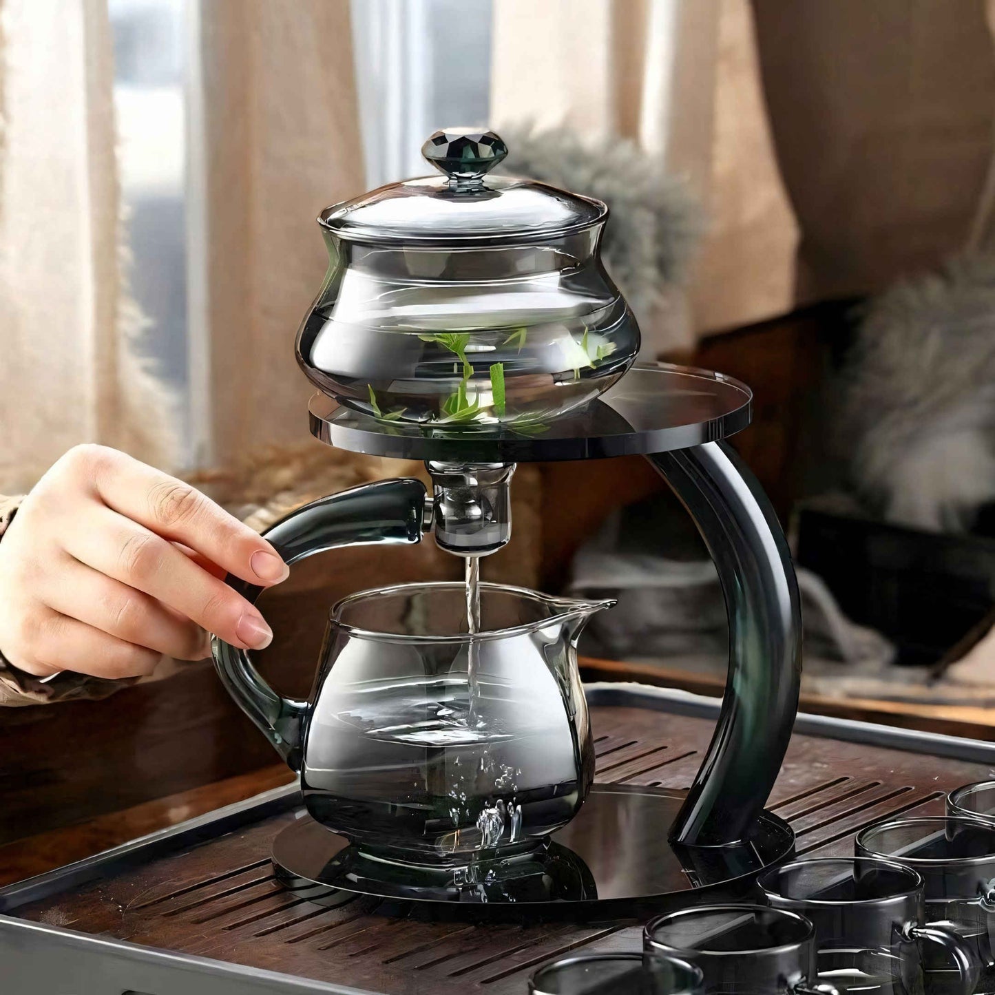 Magnetic Glass Teapot Infuser for Flavor Enhancement and Wellness