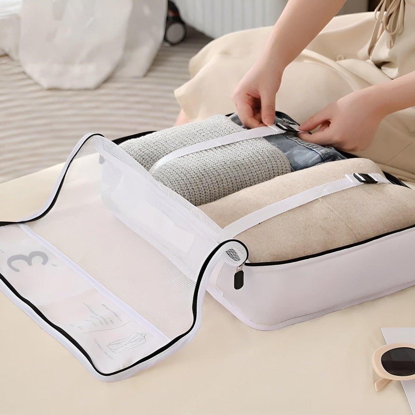 7-Pack Lightweight Compression Packing Cubes for Travel Organization