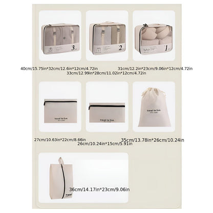 7-Pack Lightweight Compression Packing Cubes for Travel Organization