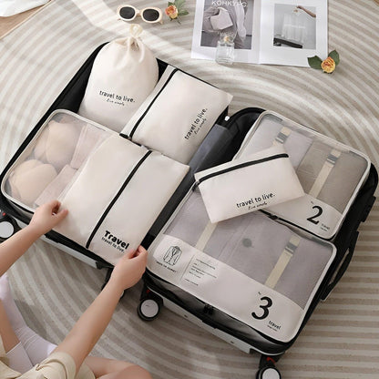 7-Pack Lightweight Compression Packing Cubes for Travel Organization