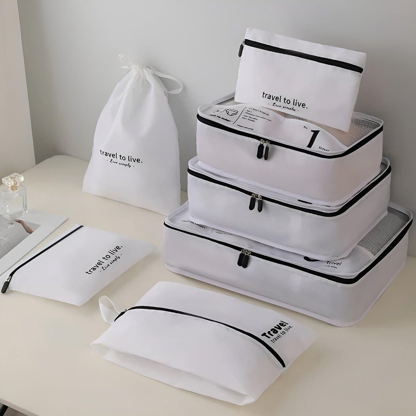 7-Pack Lightweight Compression Packing Cubes for Travel Organization