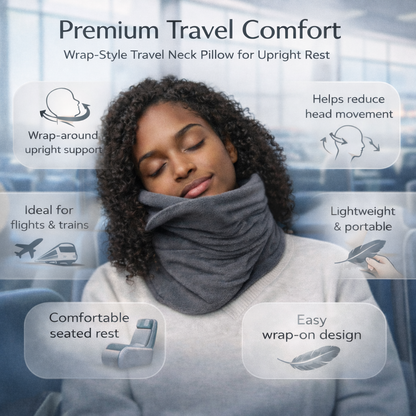 ComfortWrap Travel Pillow with Neck Support – Your Perfect Travel Companion