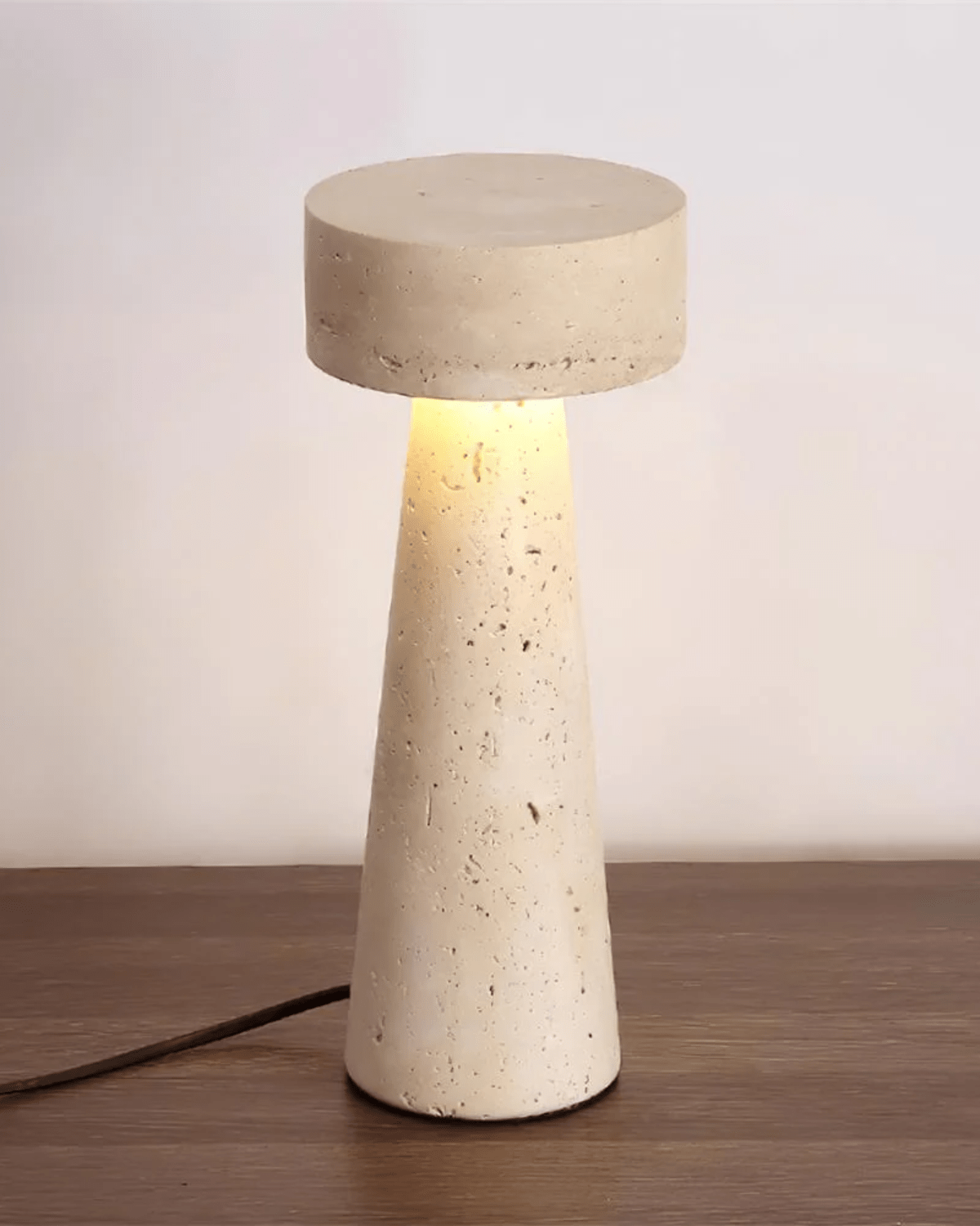 Compact Travertine Lamp – Classic Design for Any Space