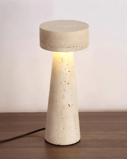 Compact Travertine Lamp – Classic Design for Any Space