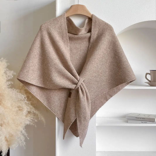 Fashionable Wool Blend Triangle Scarf for Fall and Winter