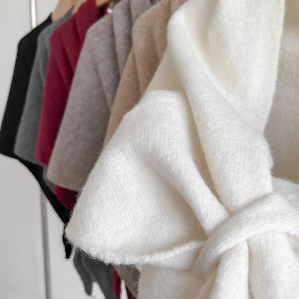 Chic Triangle Knit Wrap Cape for All Seasons