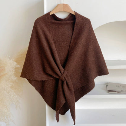 Chic Triangle Knit Wrap Cape for All Seasons