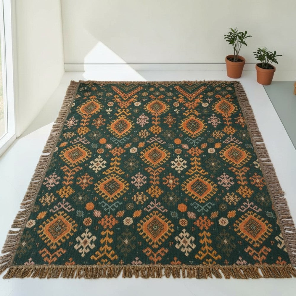 Earthy Chic Cotton Throw with Stylish Fringe