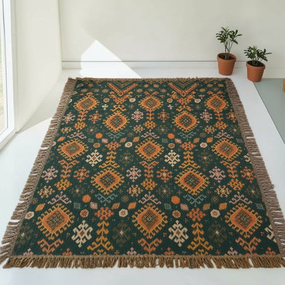 Earthy Chic Cotton Throw with Stylish Fringe