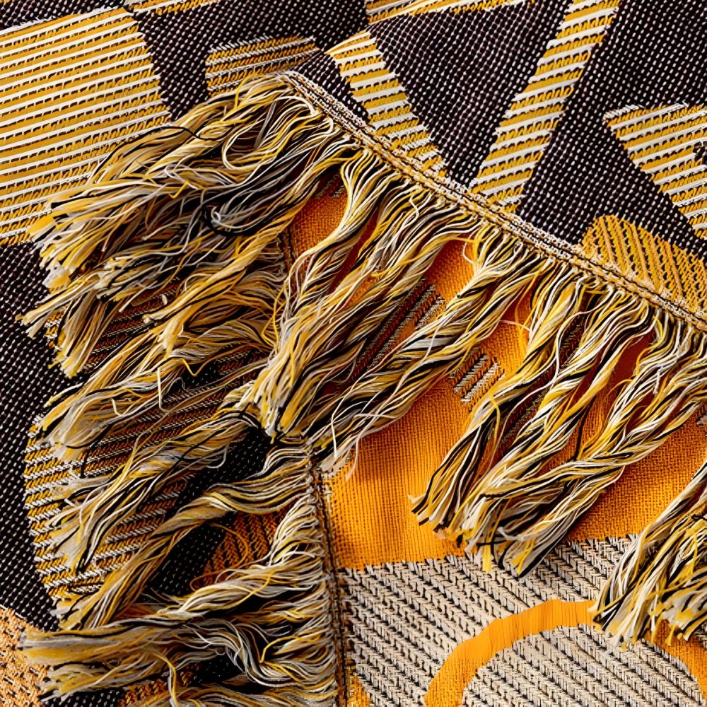 Cultural Harmony Reversible Cotton Throw with Fringe