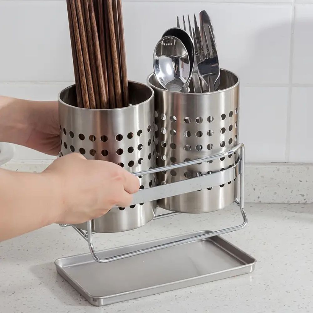 Kitchen Drawer Tray for Stainless Steel Cutlery Organization