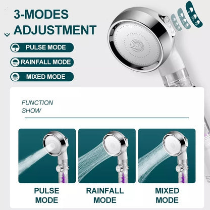 3-Function High-Pressure Showerhead for Ultimate Comfort