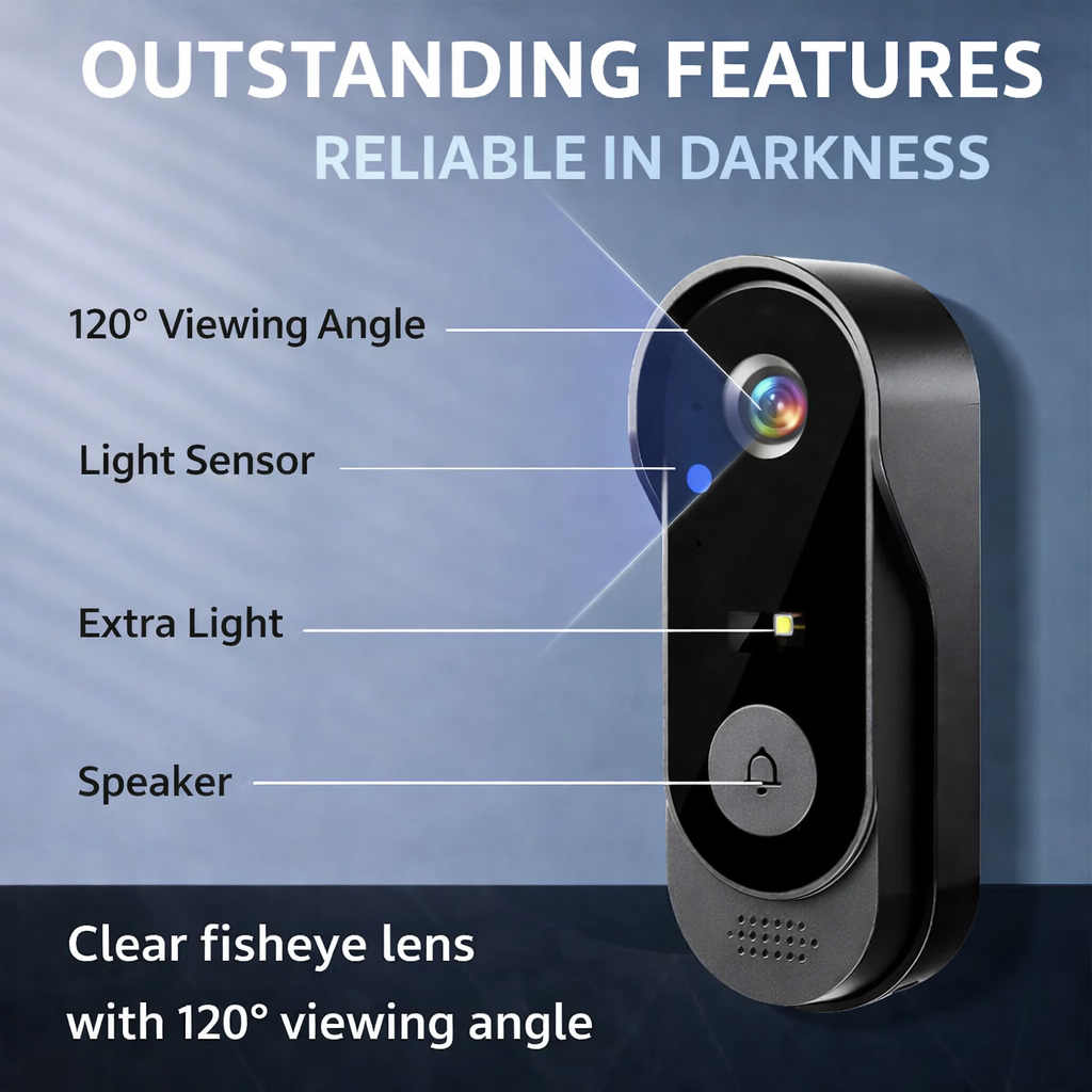Smart Doorbell with Camera | Live View & Two-Way Communication