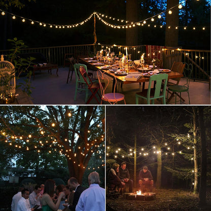 Outdoor LED String Lights with Warm Glow and Waterproof Design