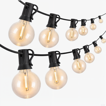 Outdoor LED String Lights with Warm Glow and Waterproof Design