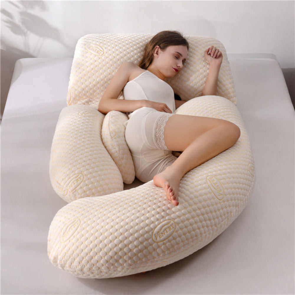 Full Body Support Pillow for Side Sleepers - U-Shaped Pregnancy Design
