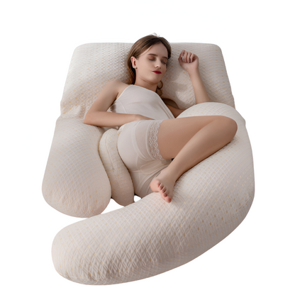 Full Body Support Pillow for Side Sleepers - U-Shaped Pregnancy Design