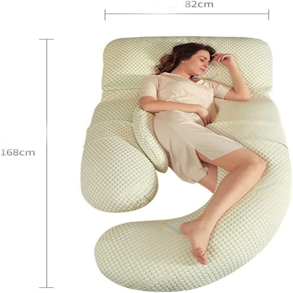 Full Body Support Pillow for Side Sleepers - U-Shaped Pregnancy Design