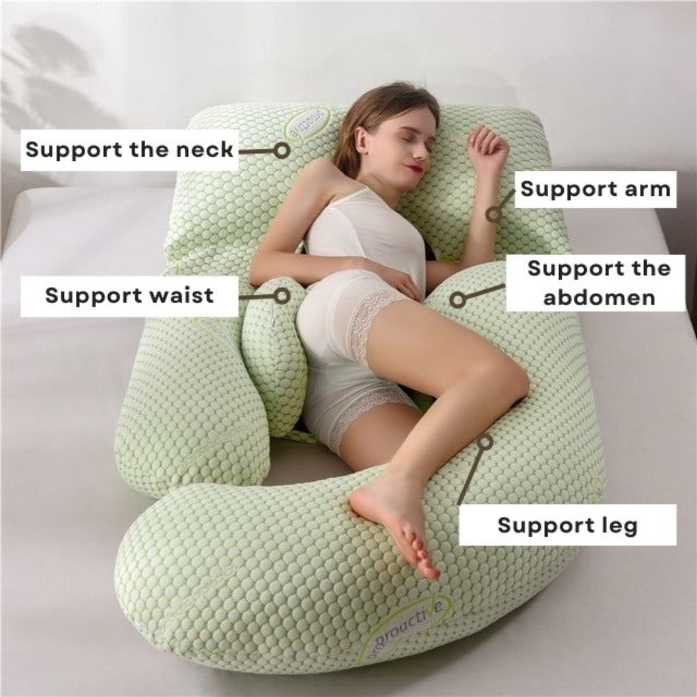 Full Body Support Pillow for Side Sleepers - U-Shaped Pregnancy Design