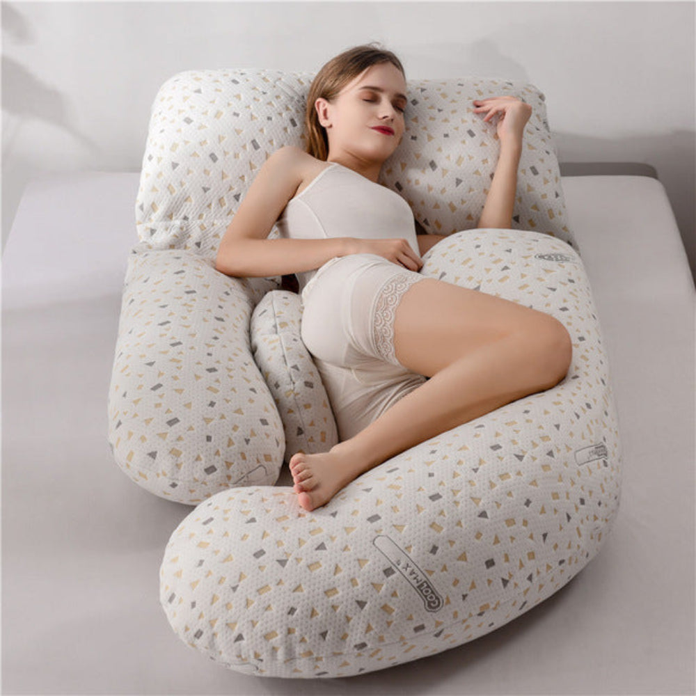 Full Body Support Pillow for Side Sleepers - U-Shaped Pregnancy Design