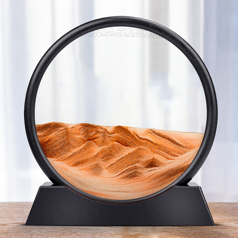 Moving Sand Art Sculpture with LED – Calming Desk Decor