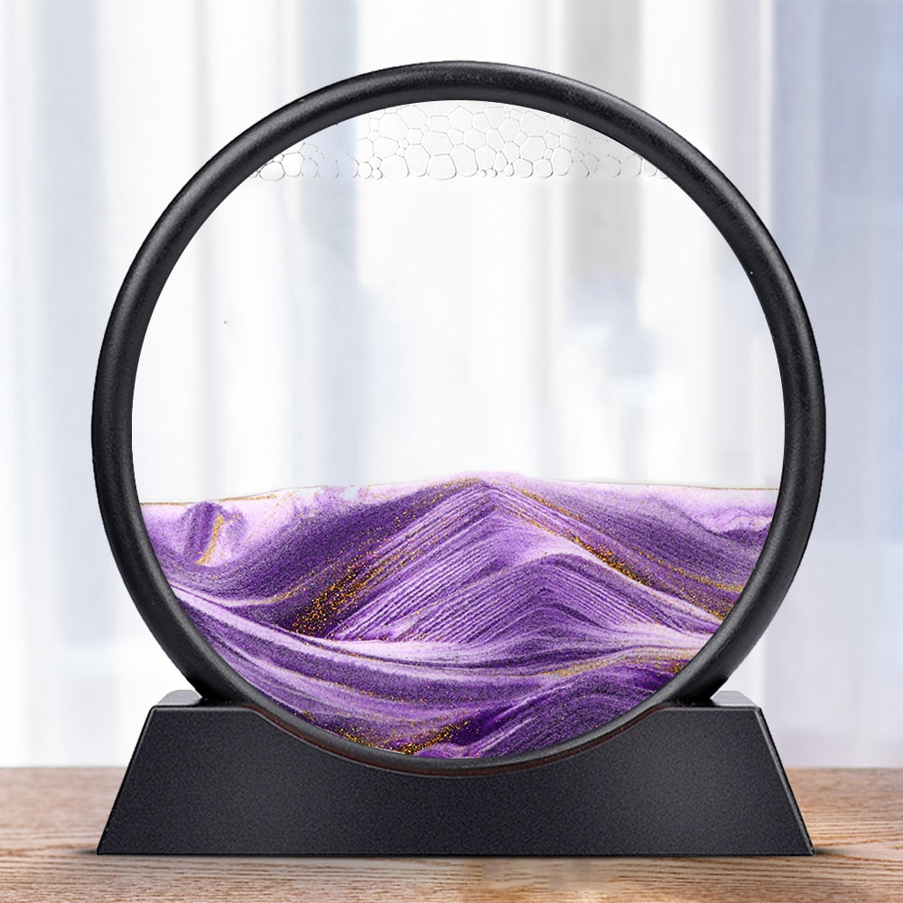 Moving Sand Art Sculpture with LED – Calming Desk Decor