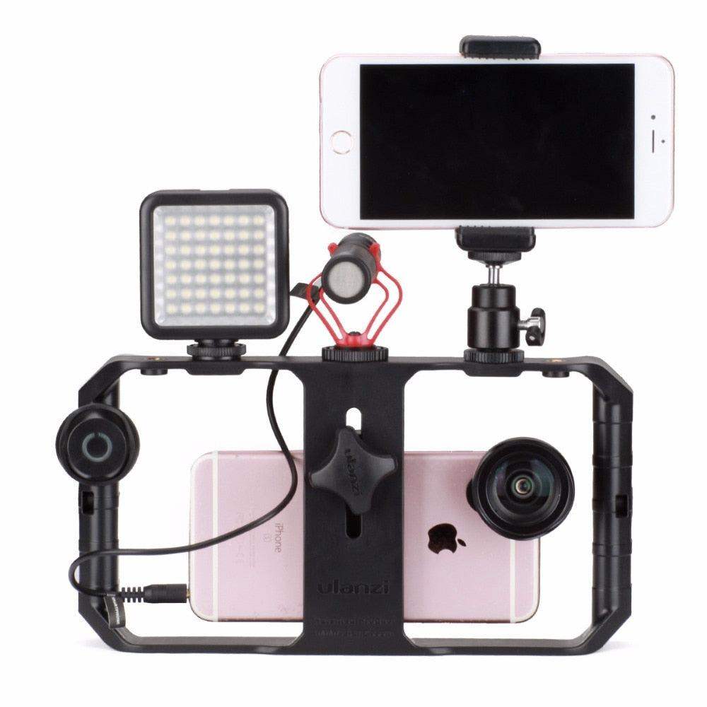 Smartphone Stabilizer with Cold Shoe Mounts – Professional Video Grip