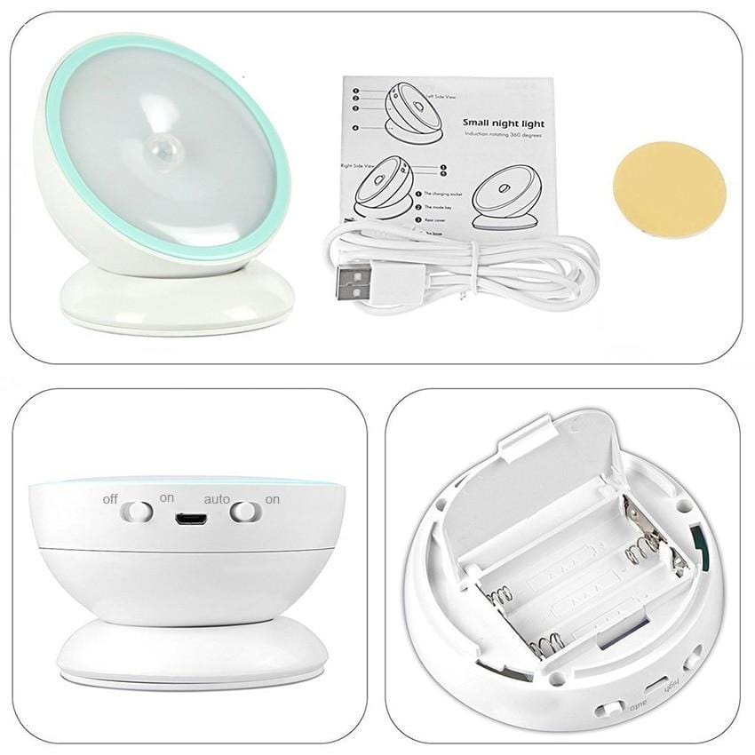 LED Motion Sensor Light with 360-Degree Rotation