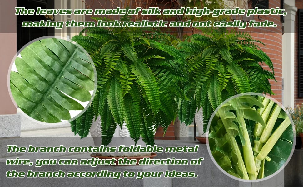 Artificial Boston Fern Plant with UV Protection – Weather-Resistant Design