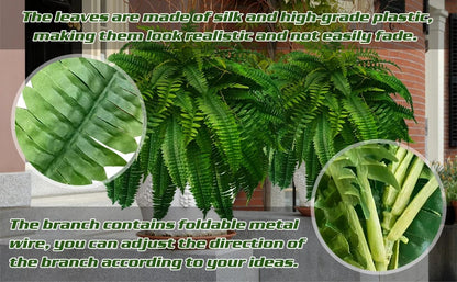 Artificial Boston Fern Plant with UV Protection – Weather-Resistant Design