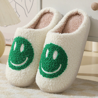 Unisex Slippers with Smiley Pattern – Soft and Cozy