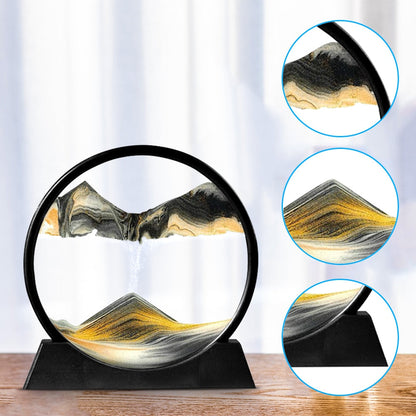 Moving Sand Art Sculpture with LED – Calming Desk Decor