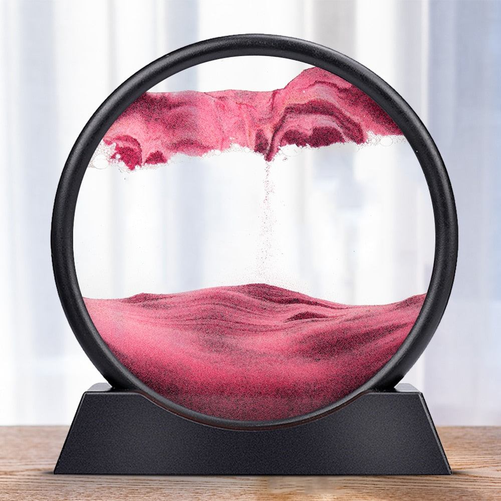 Moving Sand Art Sculpture with LED – Calming Desk Decor