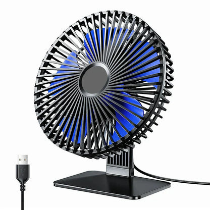 Oscillating USB Desk Fan – Quiet, Compact, 4-Speed Design for Nightstands