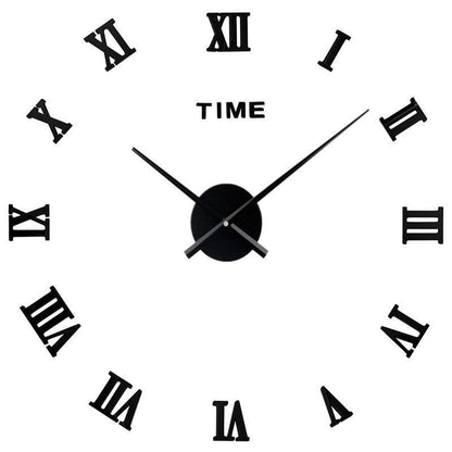 Wall Clock with Roman Numerals – Contemporary Silver Mirror Design