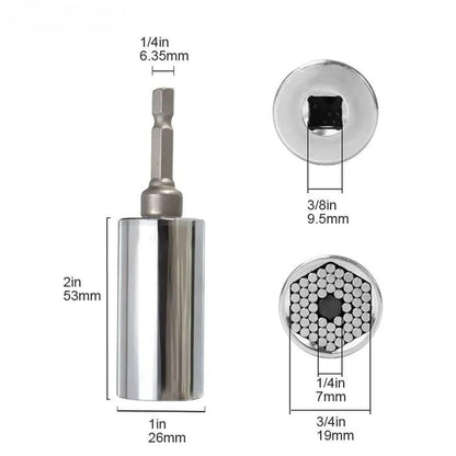 Universal Socket - Replaces Over 100 Sizes of Nuts, Screws, and Bolts