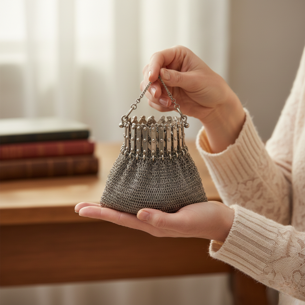 Glamorous Vintage Chainmail Clutch for Modern Elegance
