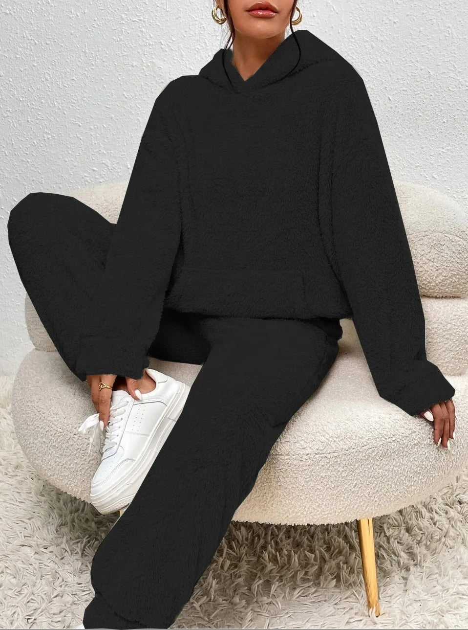 Cozy Hooded Teddy Jumpsuit - Soft and Comfortable