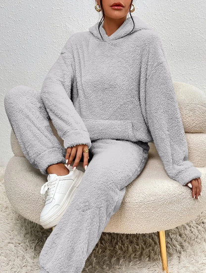 Cozy Hooded Teddy Jumpsuit - Soft and Comfortable