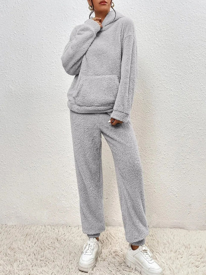 Cozy Hooded Teddy Jumpsuit - Soft and Comfortable
